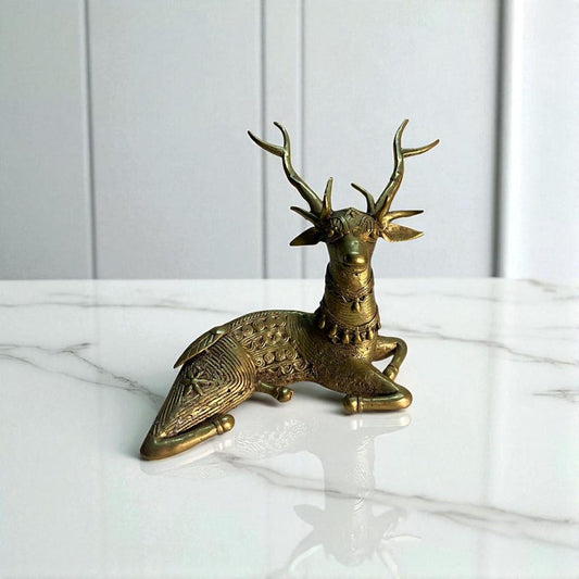 Handmade Brass Deer | Bastar Dhokra | Indian Tribal Art | Bastar Decor | Dhokra Deer | Brass Deer | Handmade in India | Handicraft