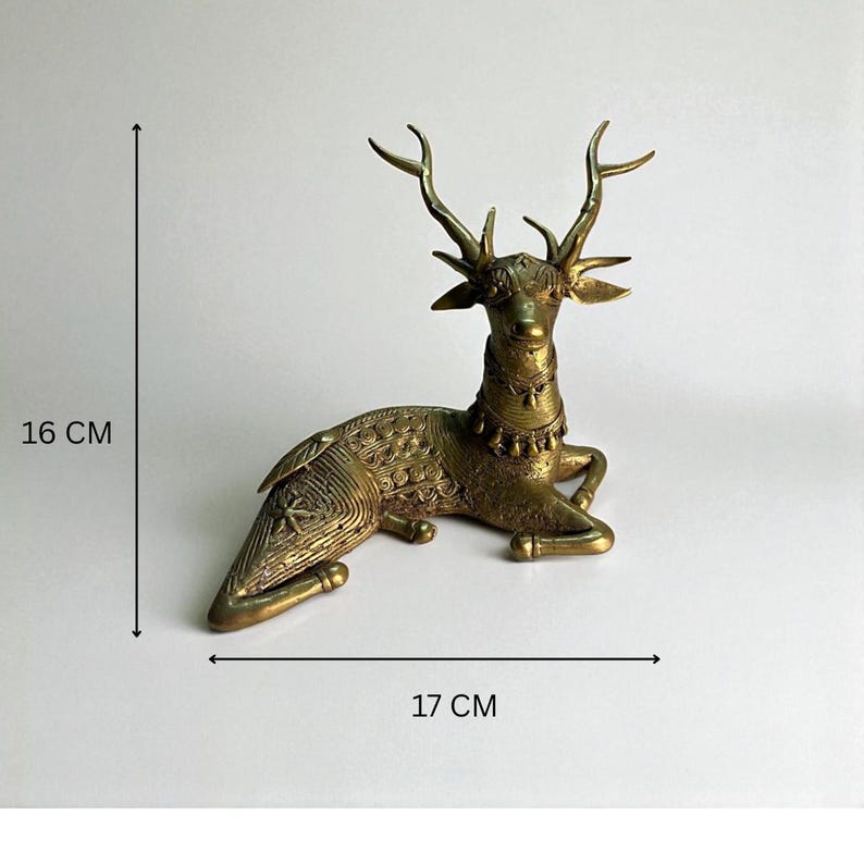 Handmade Brass Deer | Bastar Dhokra | Indian Tribal Art | Bastar Decor | Dhokra Deer | Brass Deer | Handmade in India | Handicraft