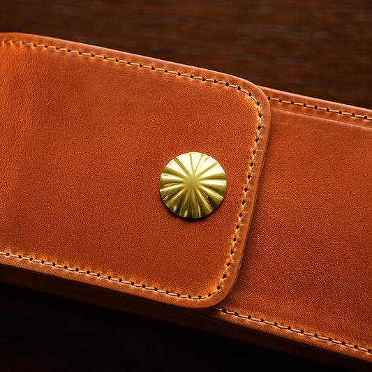 Personalized Leather Pen Case, Real Leather Pencil Cover, 3 Slot Fountain Pen Holder, Brown Leather Pouch, Custom Back-to-School Gift